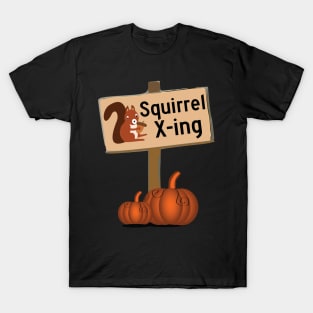 Squirrel Crossing Xing Design T-Shirt